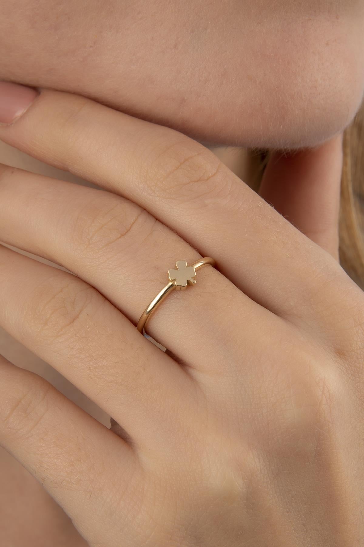 14K Gold 4 Leaf Clover Ring