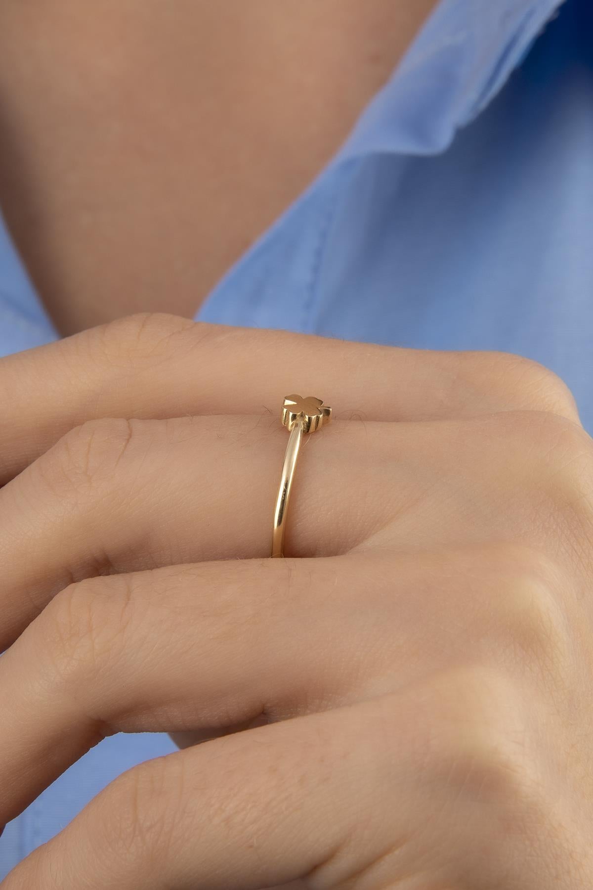 14K Gold 4 Leaf Clover Ring