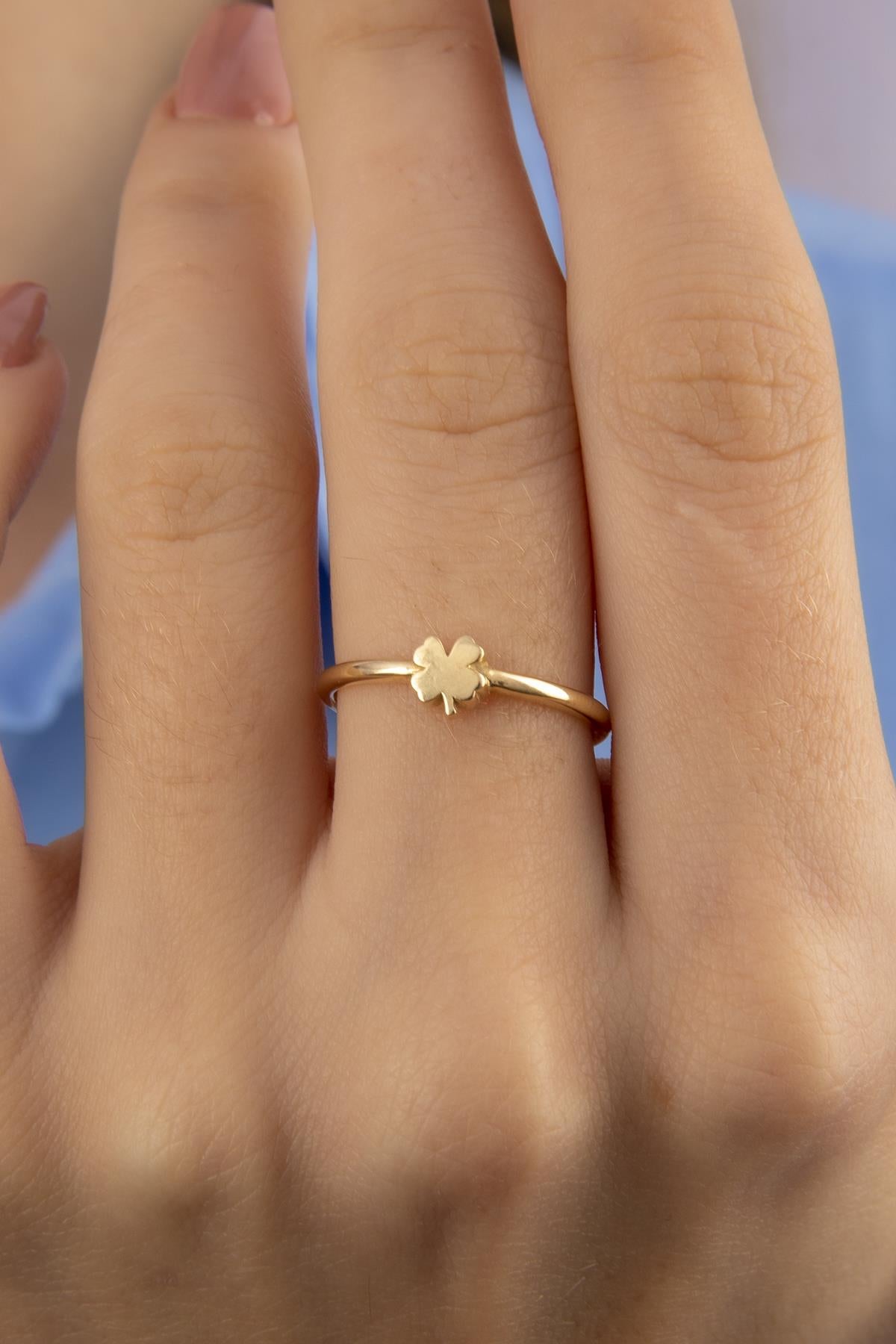 14K Gold 4 Leaf Clover Ring
