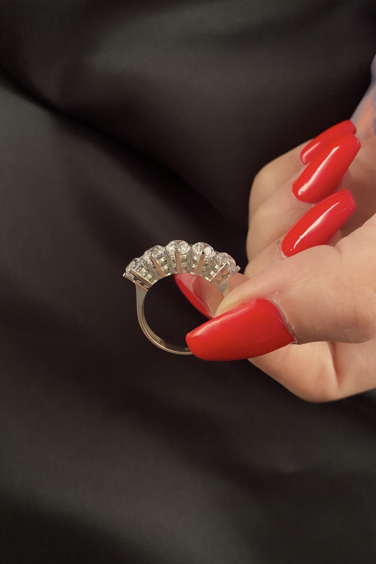 14K Gold 5 Stone Ring 6