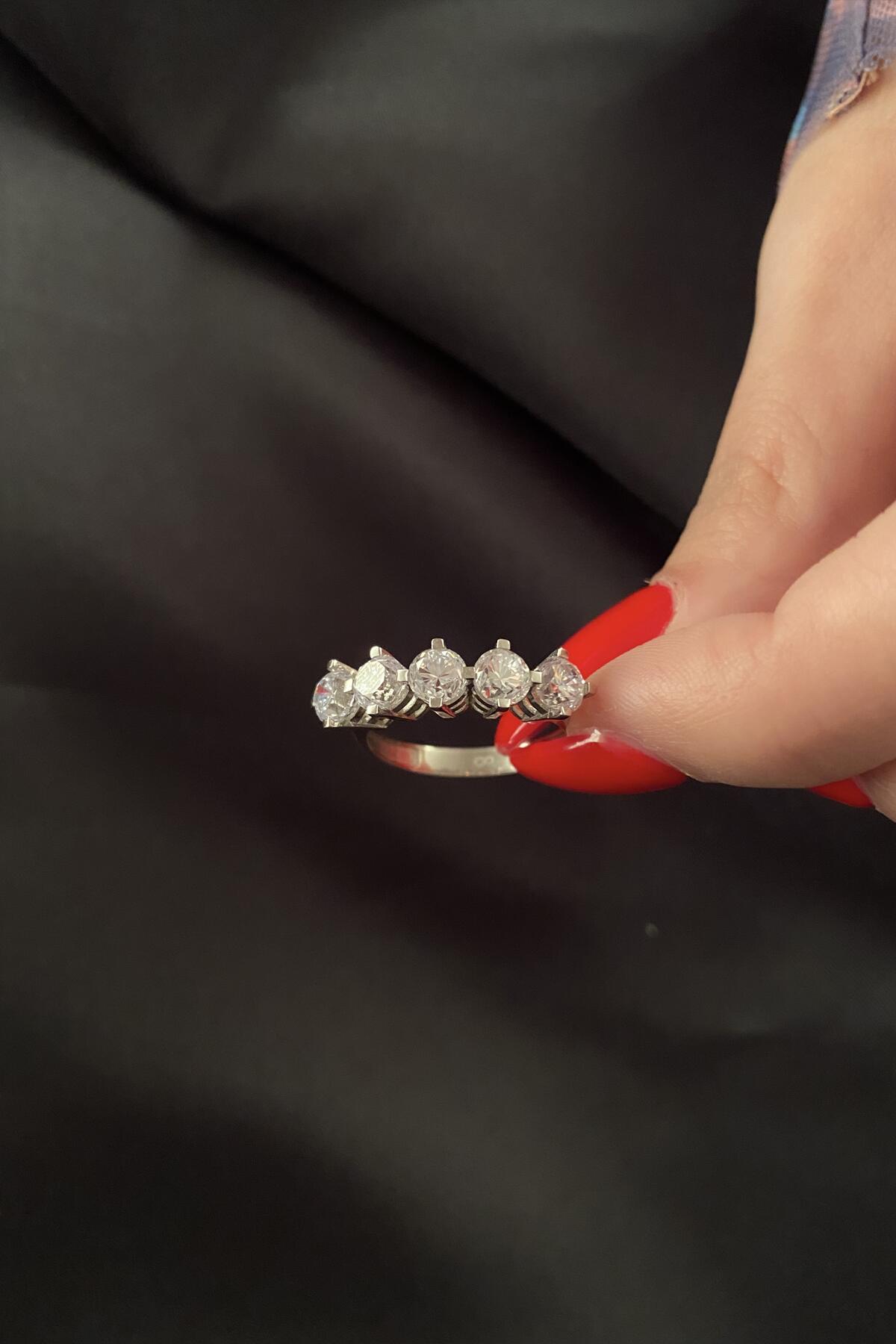 14K Gold 5 Stone Ring 6