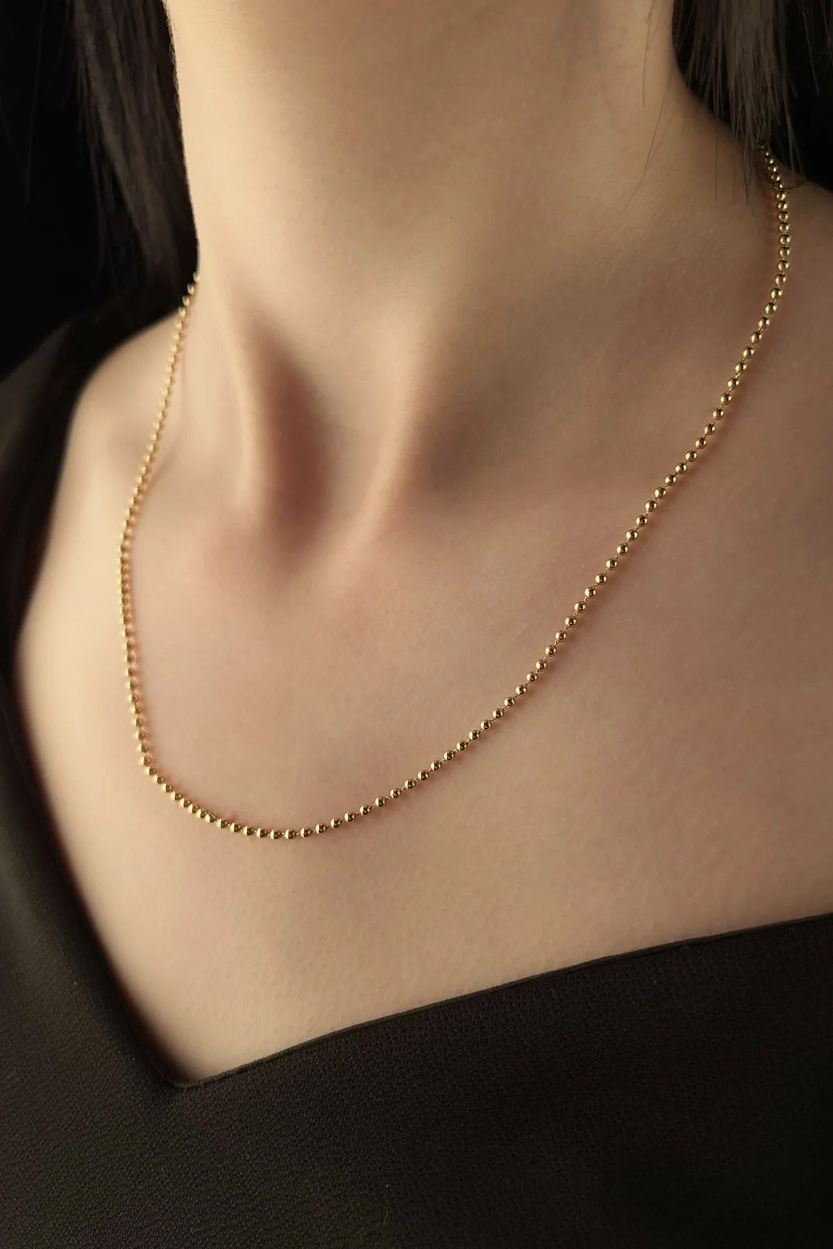 14K Gold Ball Bead Chain 0.078 inch