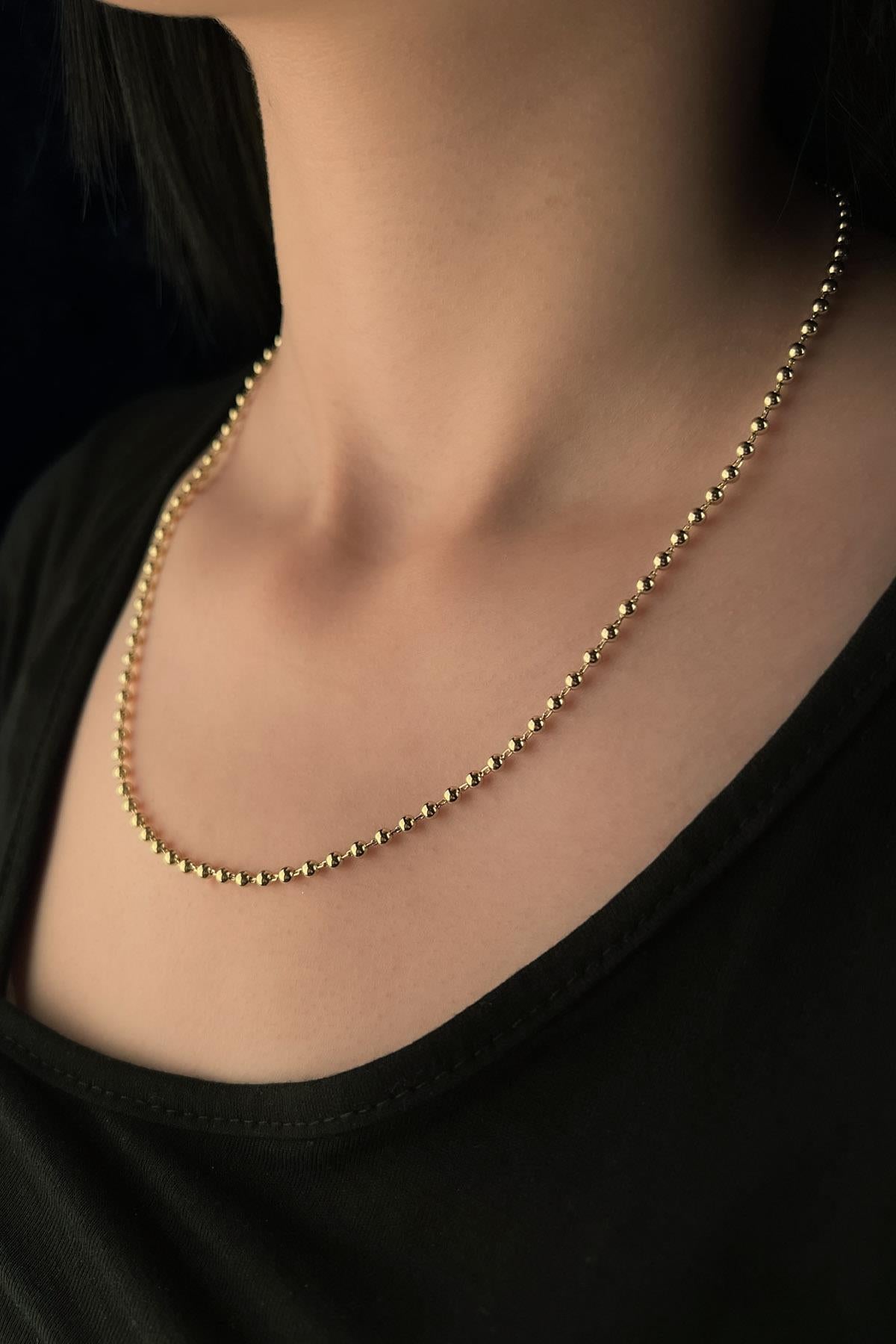 14K Gold Ball Bead Chain 0.102 inch