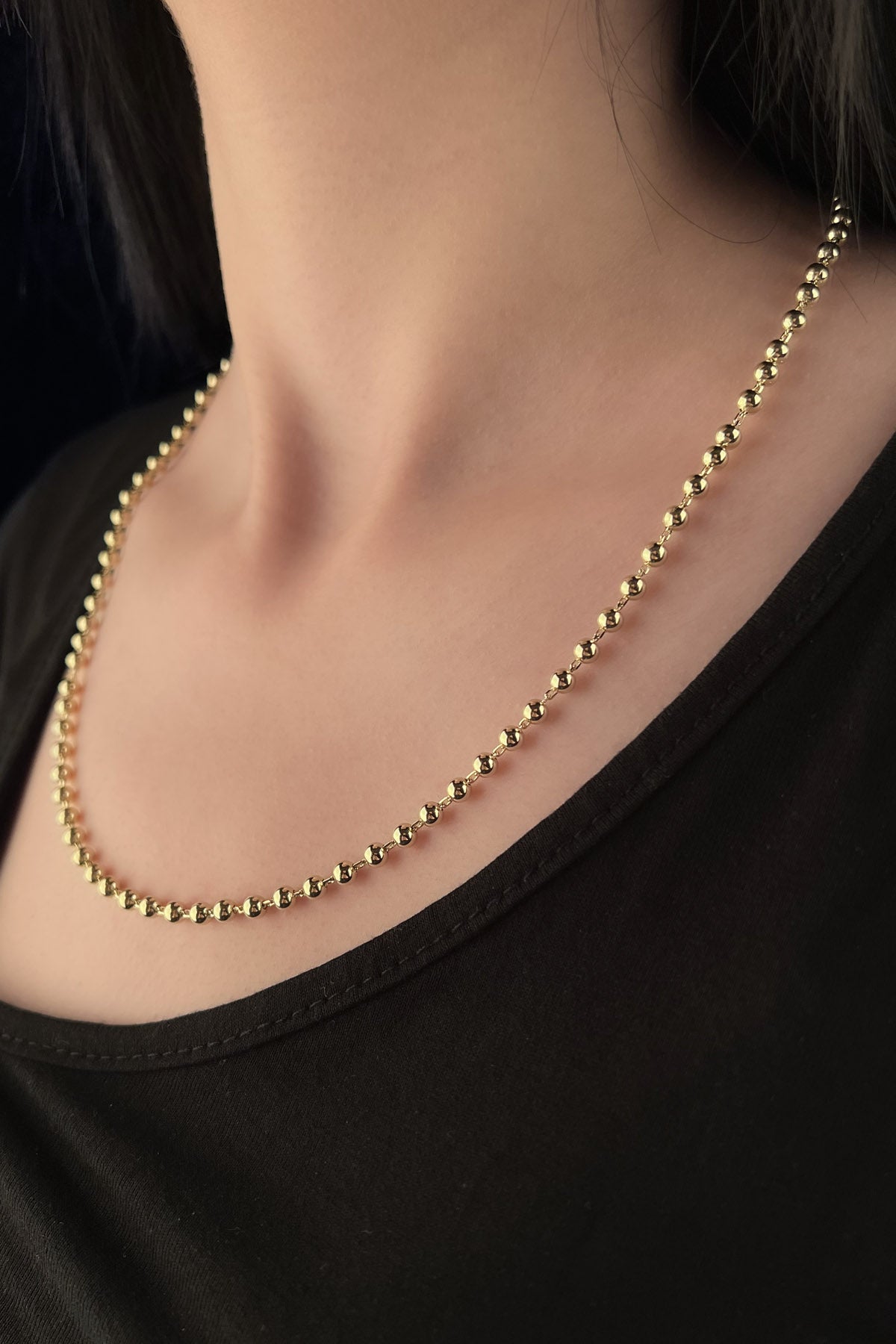 14K Gold Ball Bead Chain 0.161 inch
