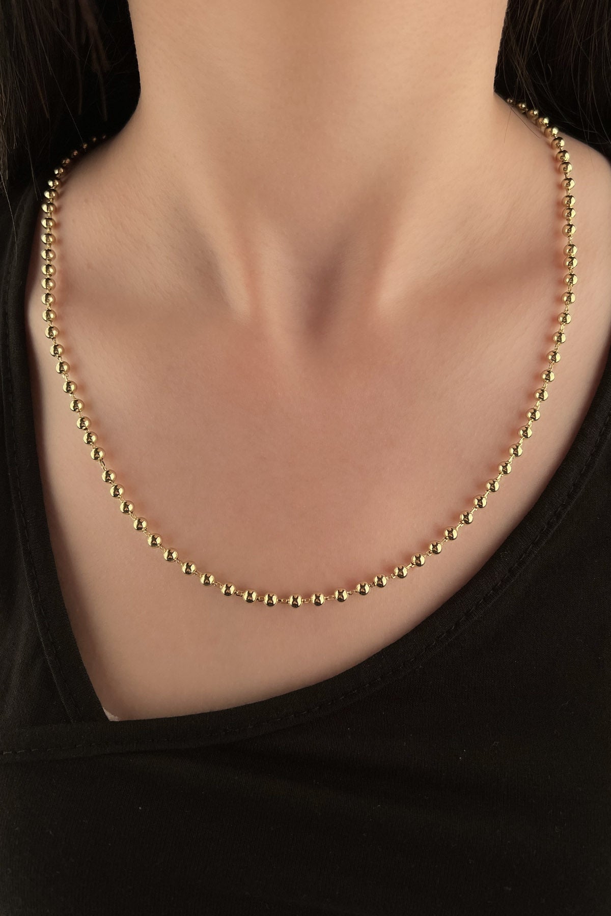 14K Gold Ball Bead Chain 0.161 inch