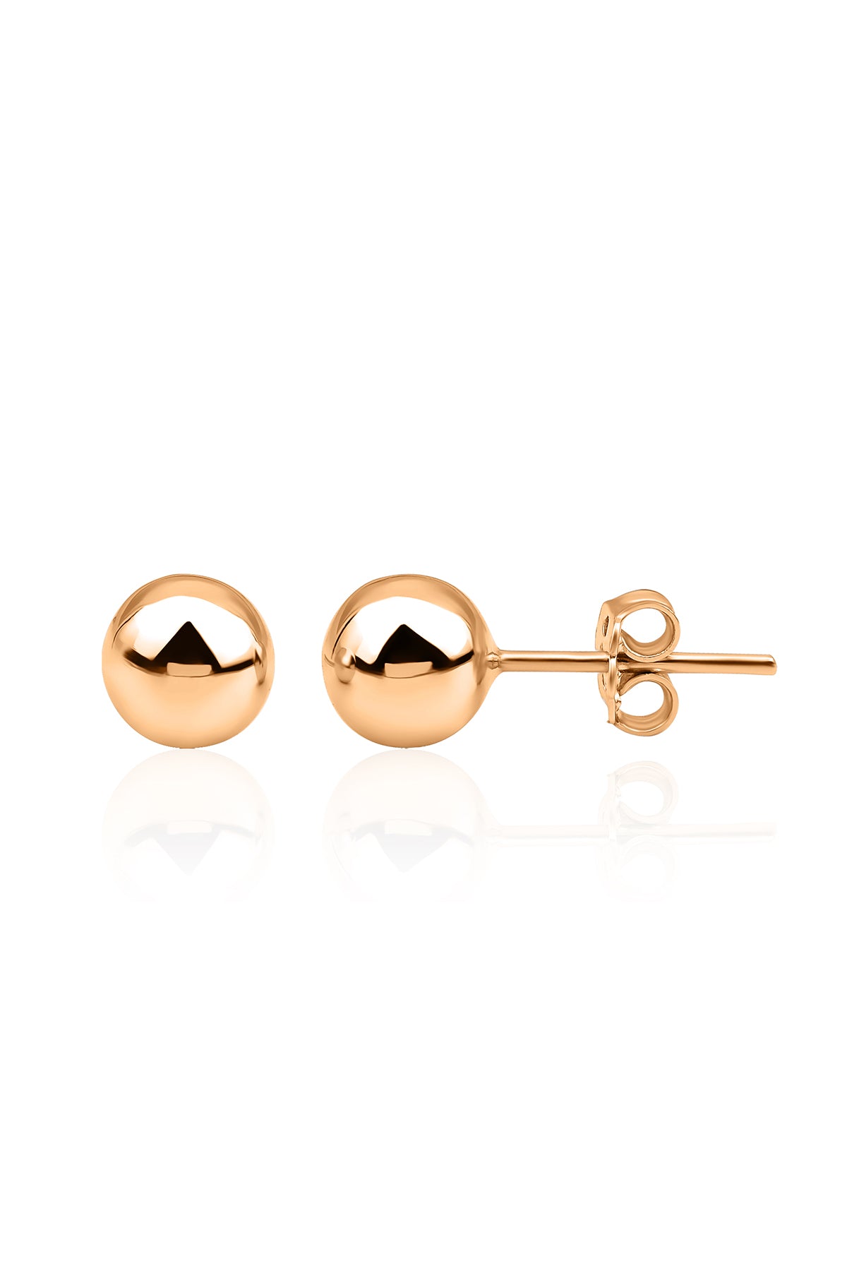 14K Gold Ball Stud Earrings 0.314 inch