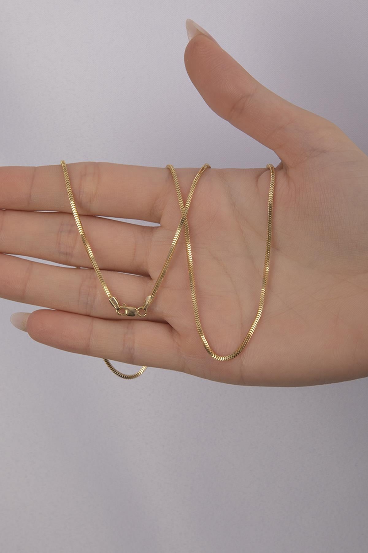 14K Gold Box Chain Necklace