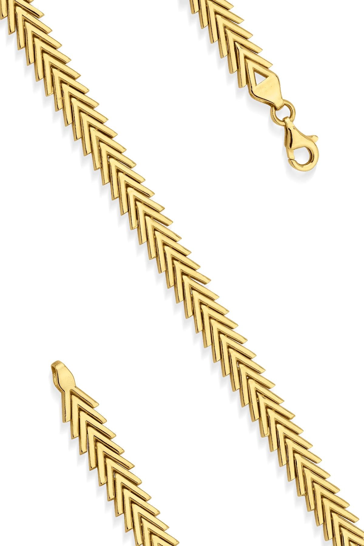 14K Gold Chevron Bracelet