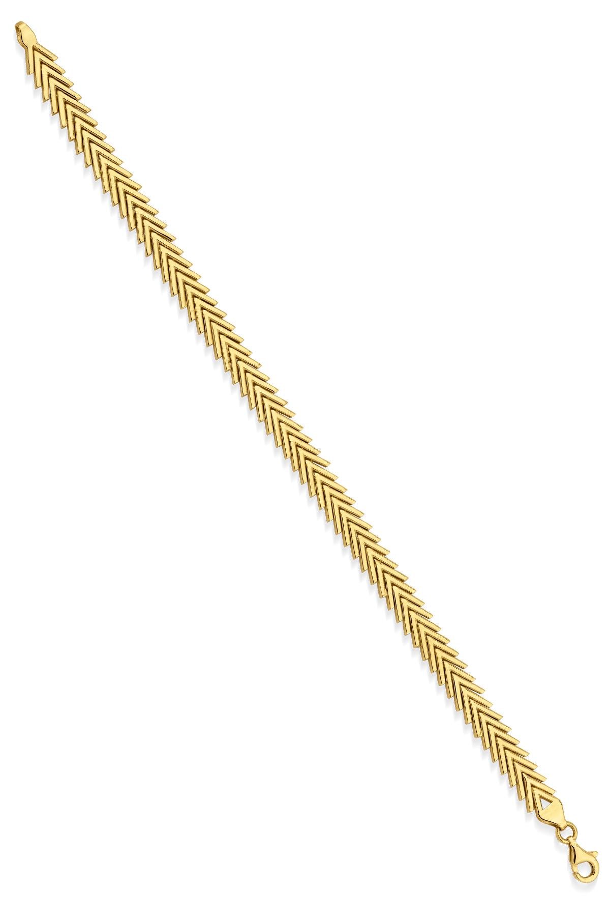 14K Gold Chevron Bracelet