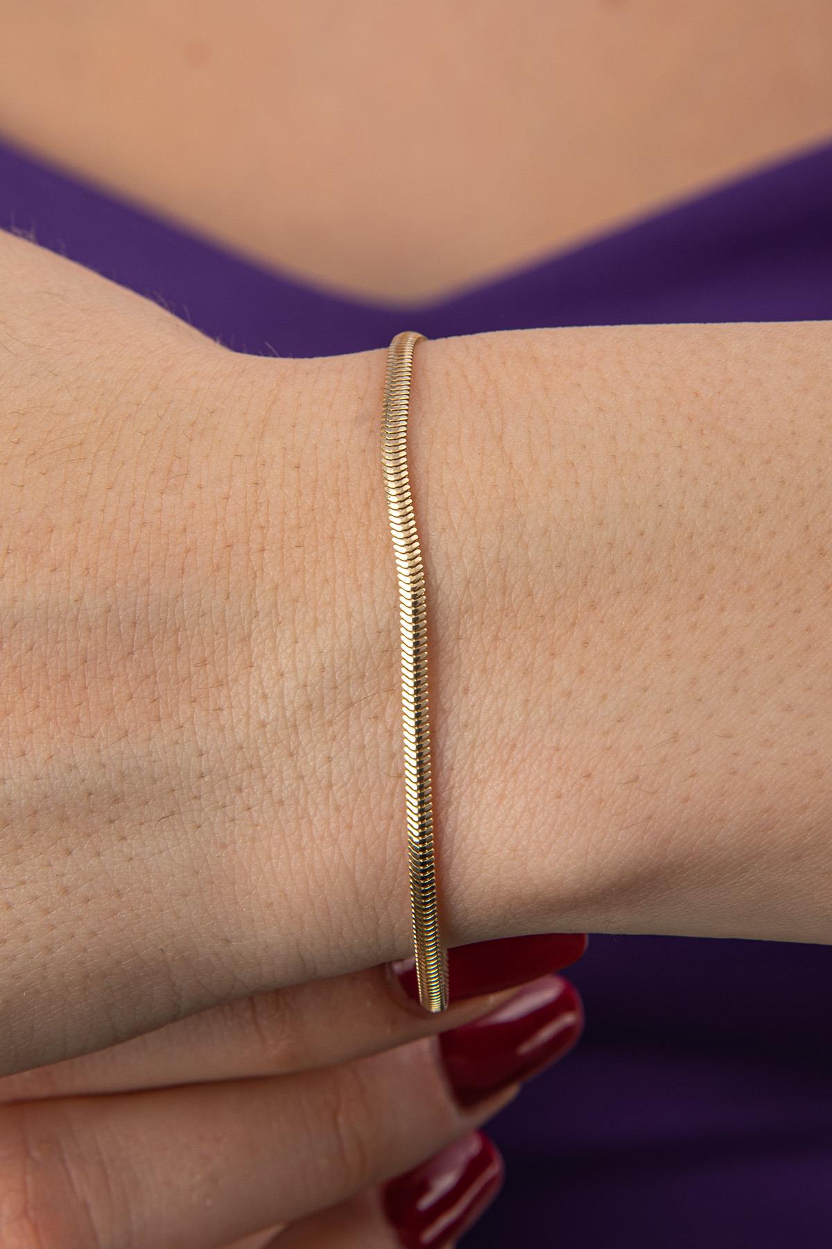 14K Gold Classic Snake Bracelet