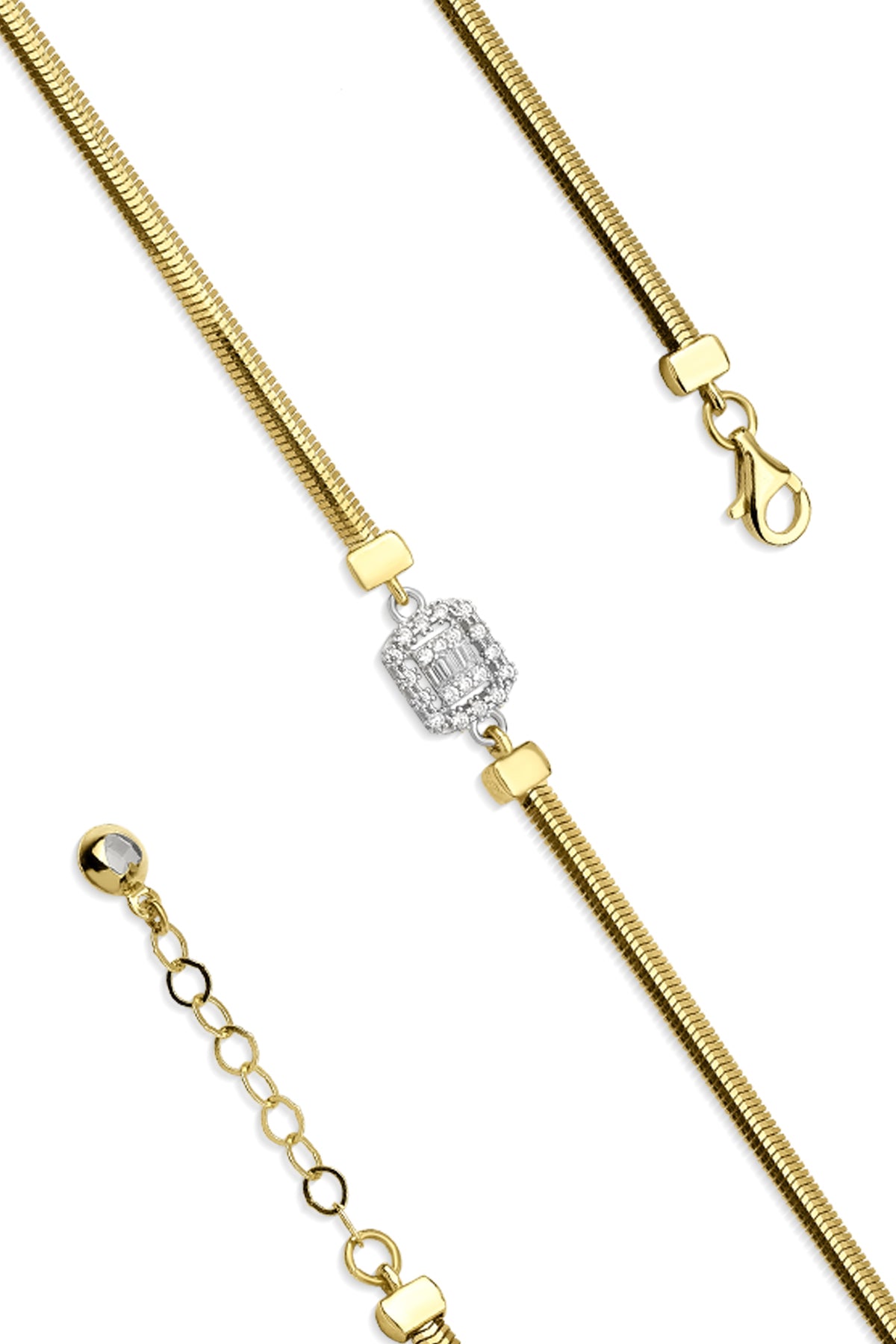 14K Gold Classic Snake Chain Brcaelet With