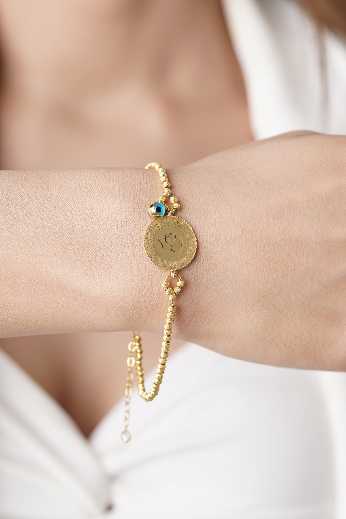 14K Gold Coin Bracelet 3