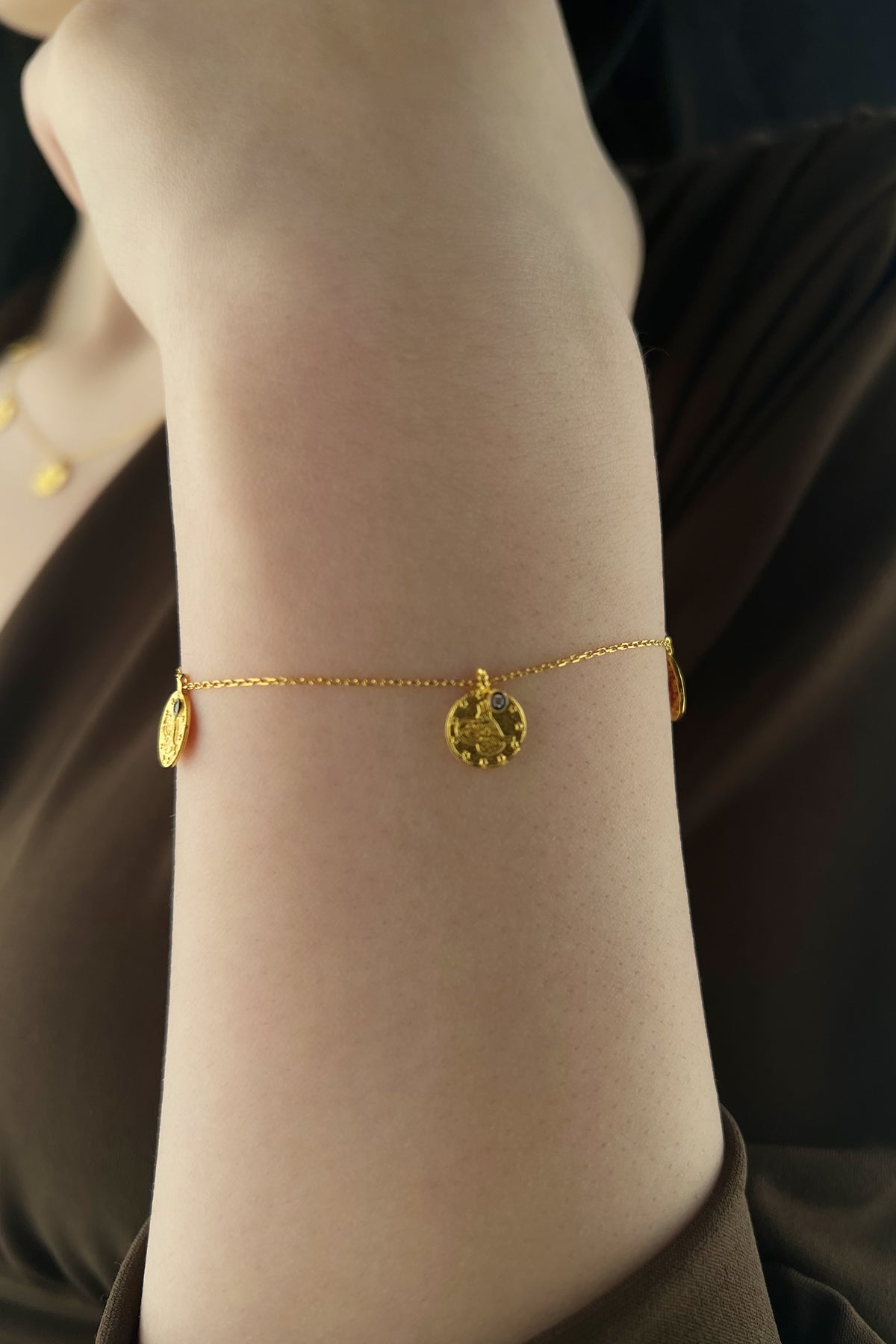14K Gold Coins Set ( Necklace - Earrings - Bracelet )