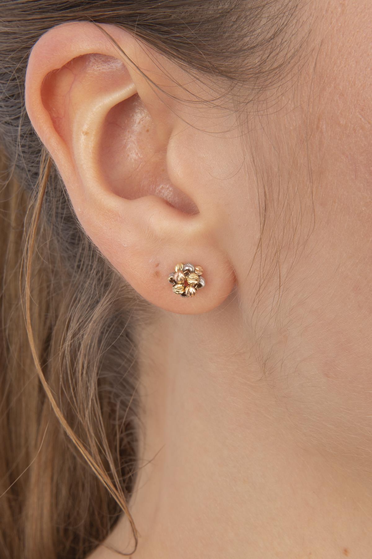 14K Gold Colorful Dorika Ball Earrings