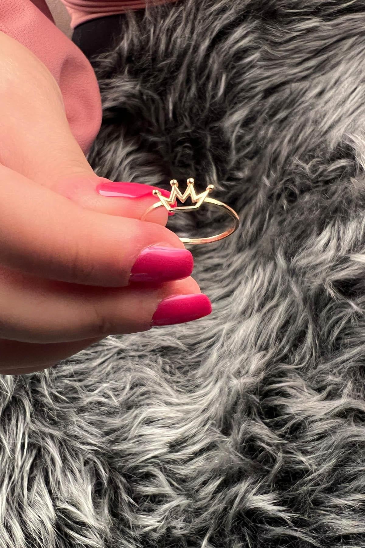 14K Gold Crown Ring