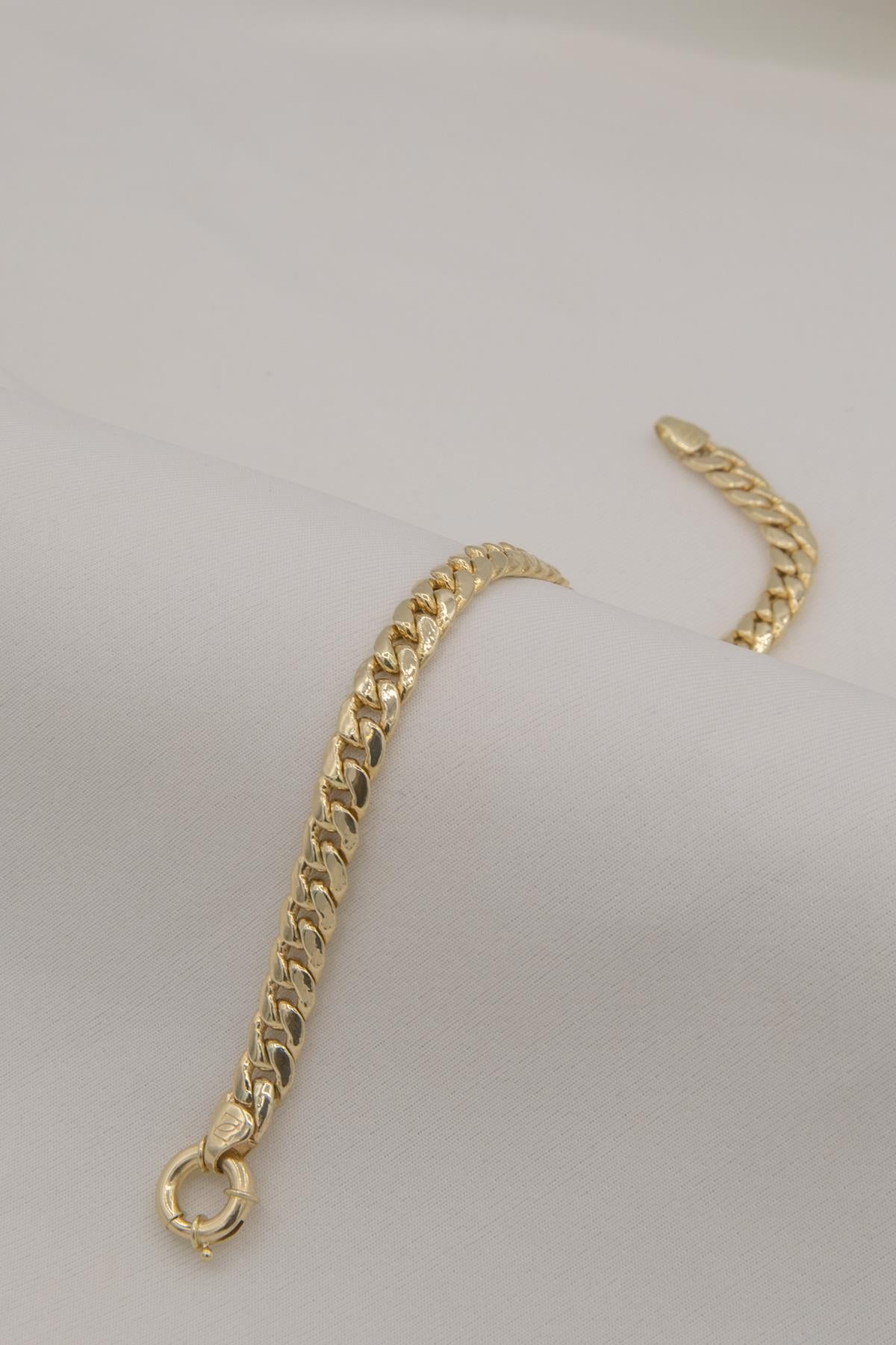 14K Gold Cuban Sailor Clasp Bracelet