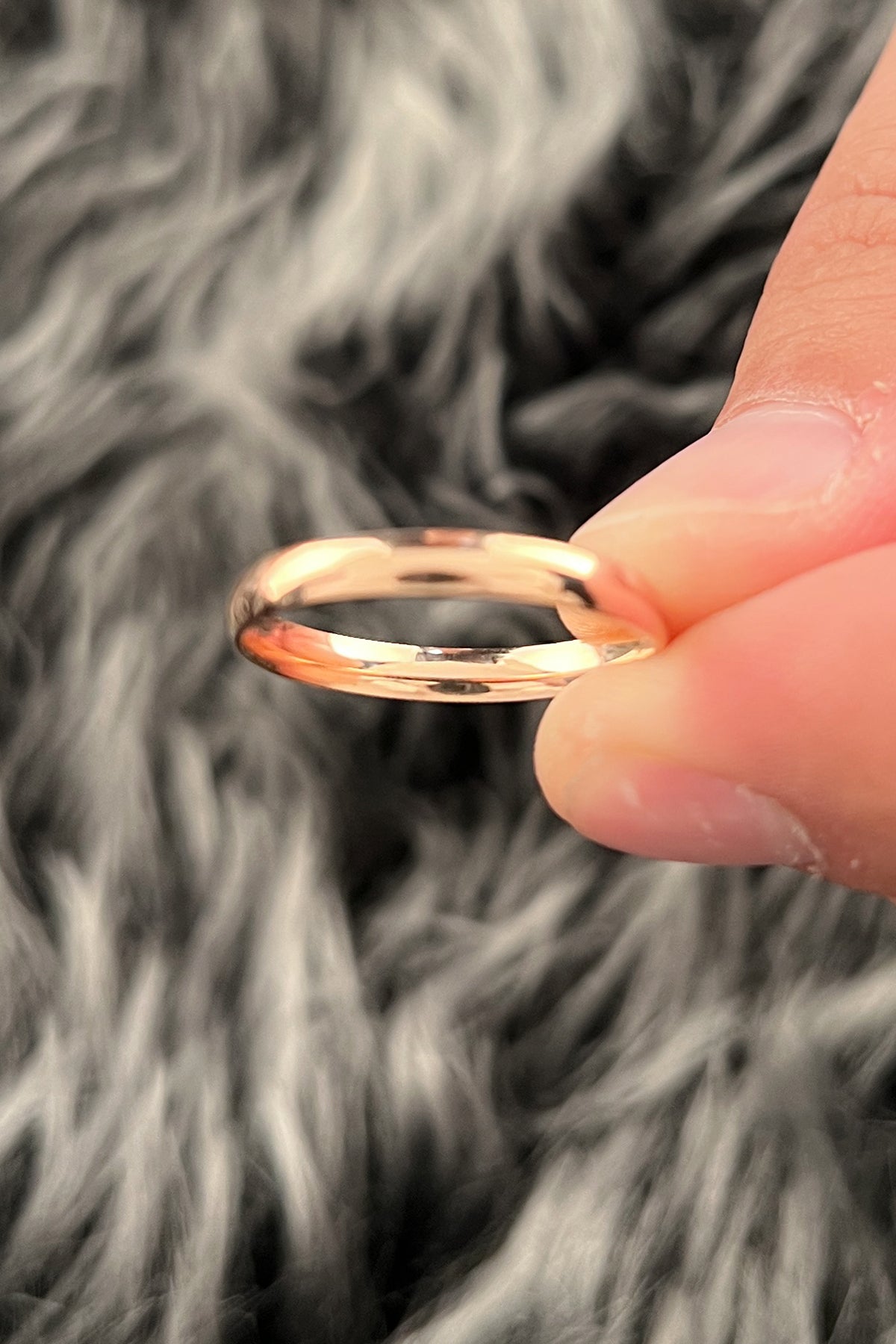 14K Gold D Shape Man Wedding Ring 0.118 inch