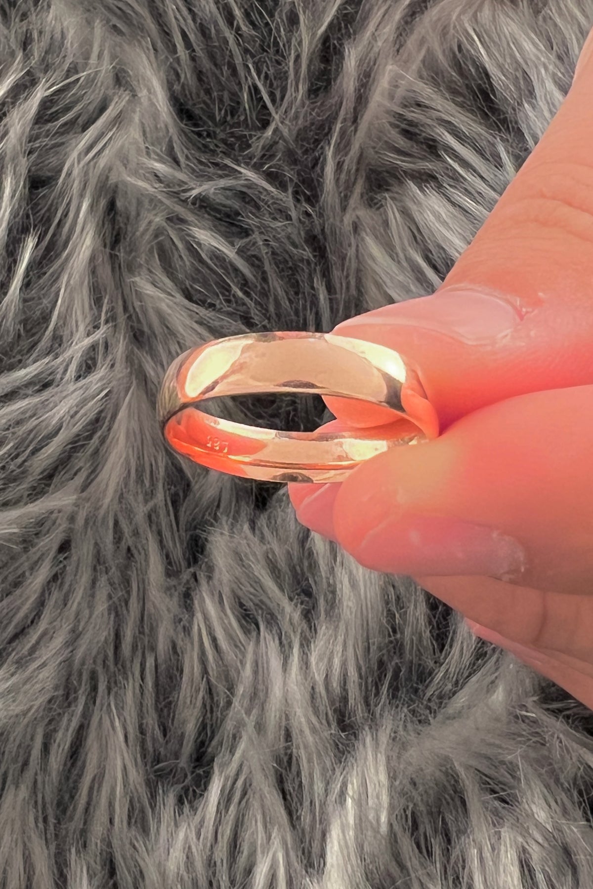 14K Gold D Shape Man Wedding Ring 0.196 inch