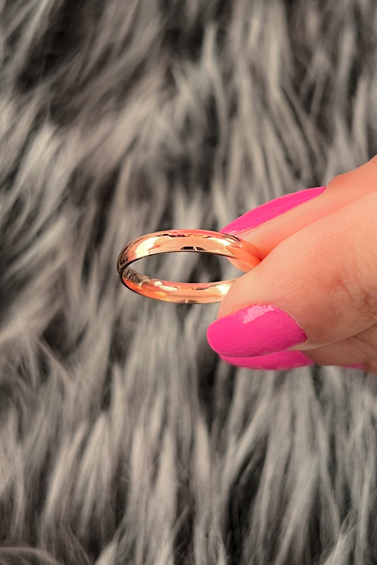 14K Gold D Shape Women Wedding Ring 0.118 inch