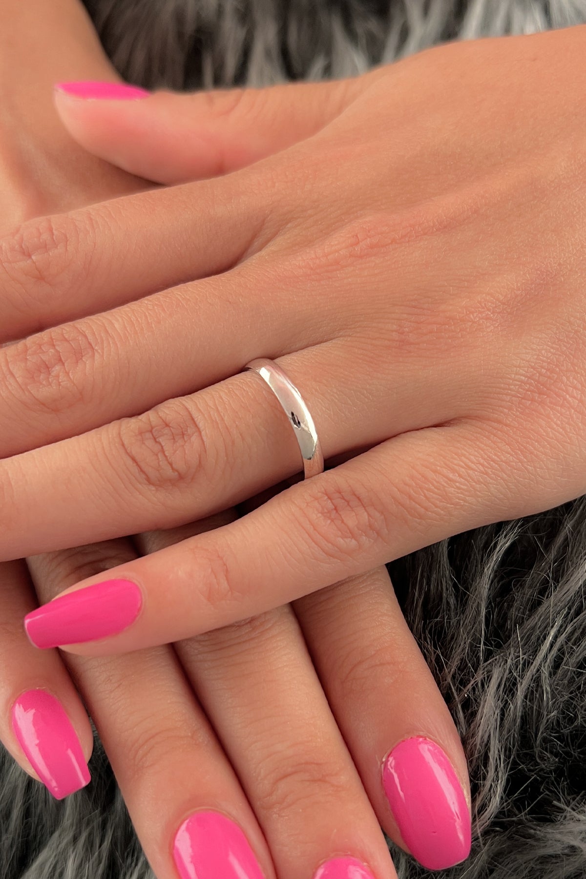 14K Gold D Shape Women Wedding Ring 0.118 inch