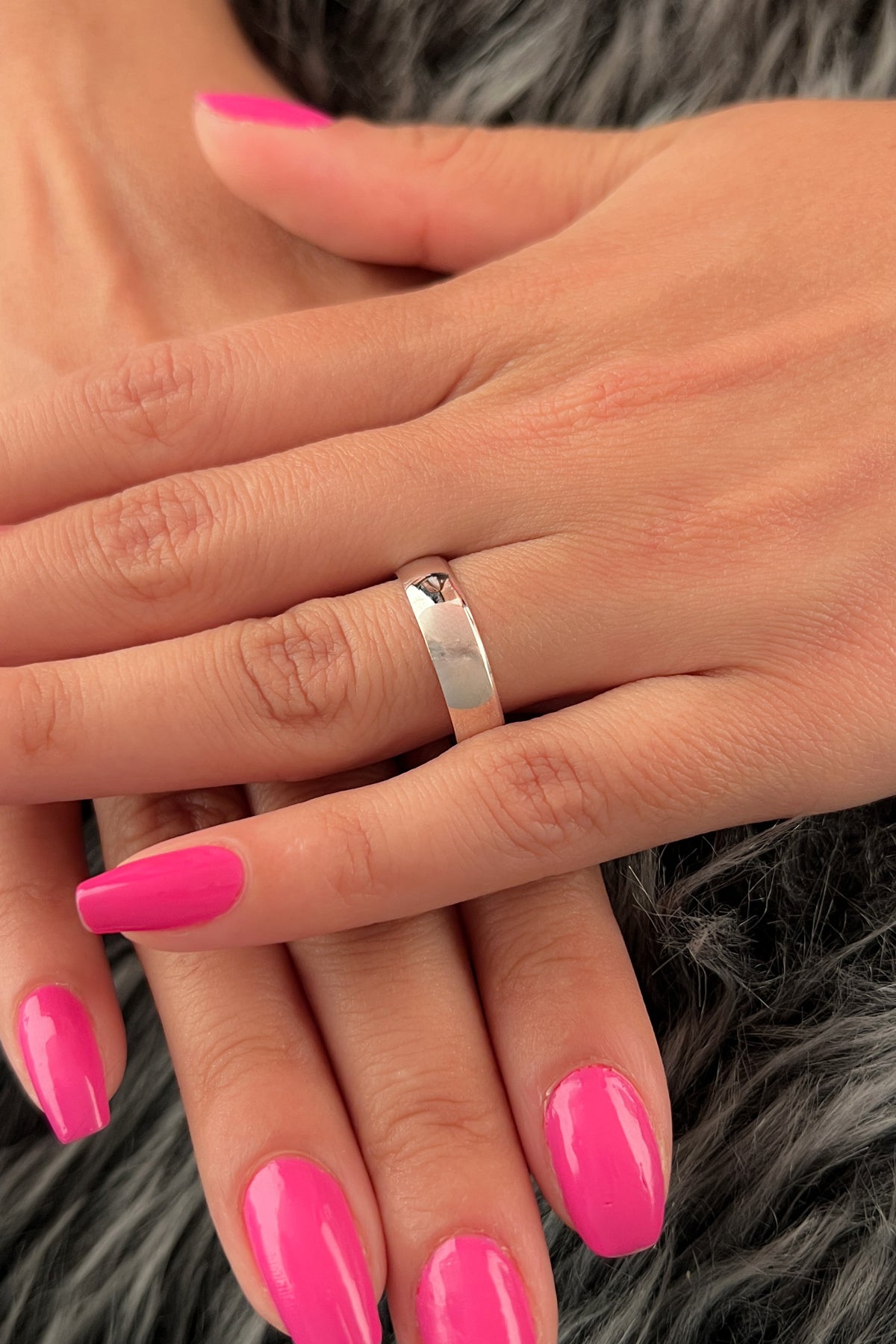 14K Gold D Shape Women Wedding Ring 0.196 inch