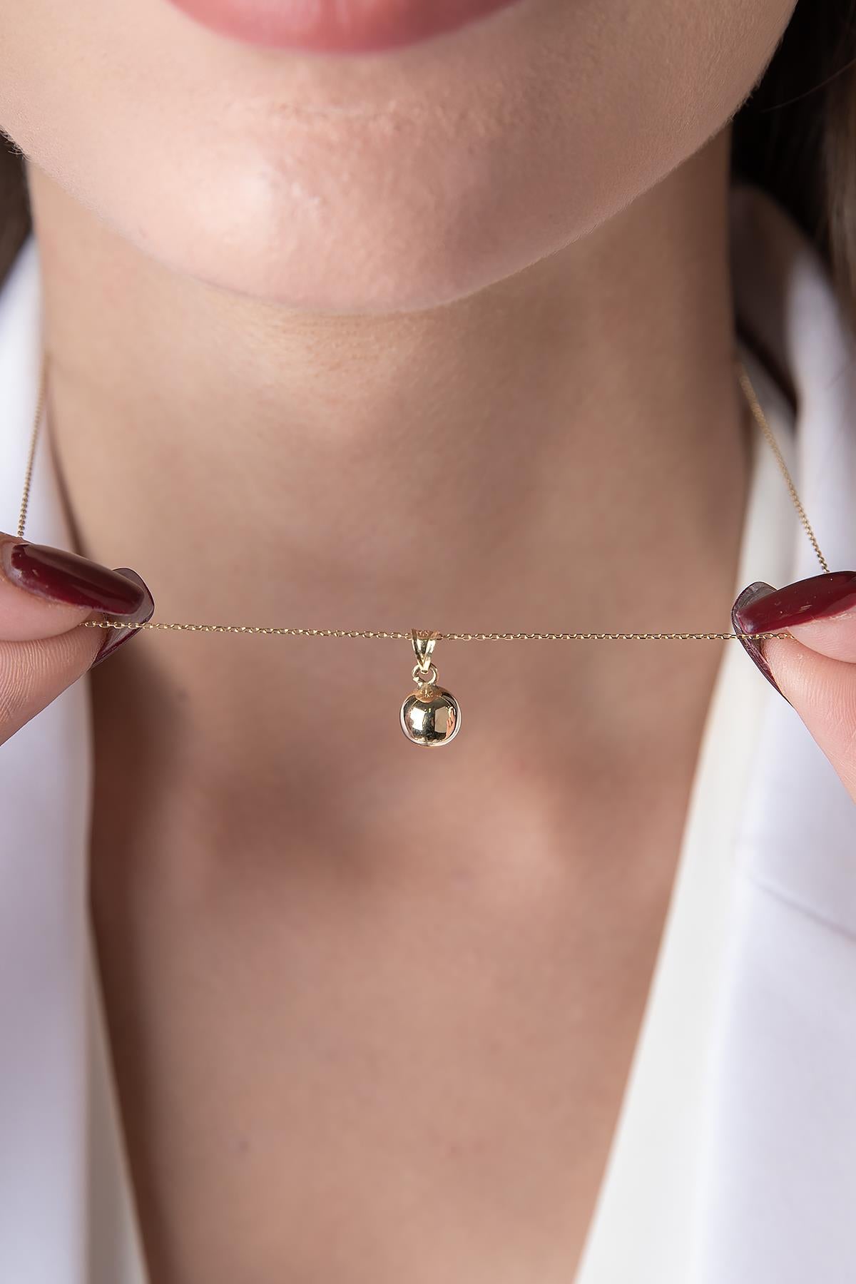 14K Gold Dangling Ball Necklace