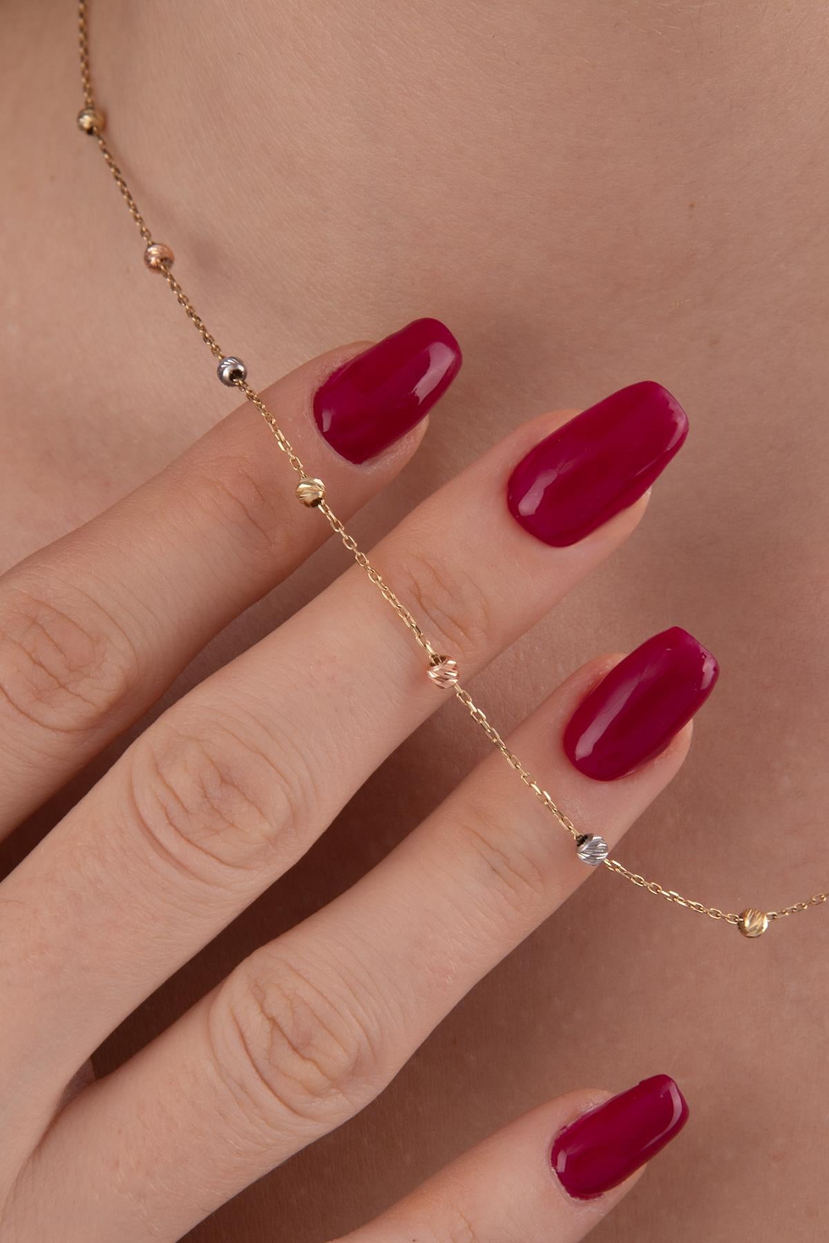 14K Gold Dorica Ball Chain Necklace