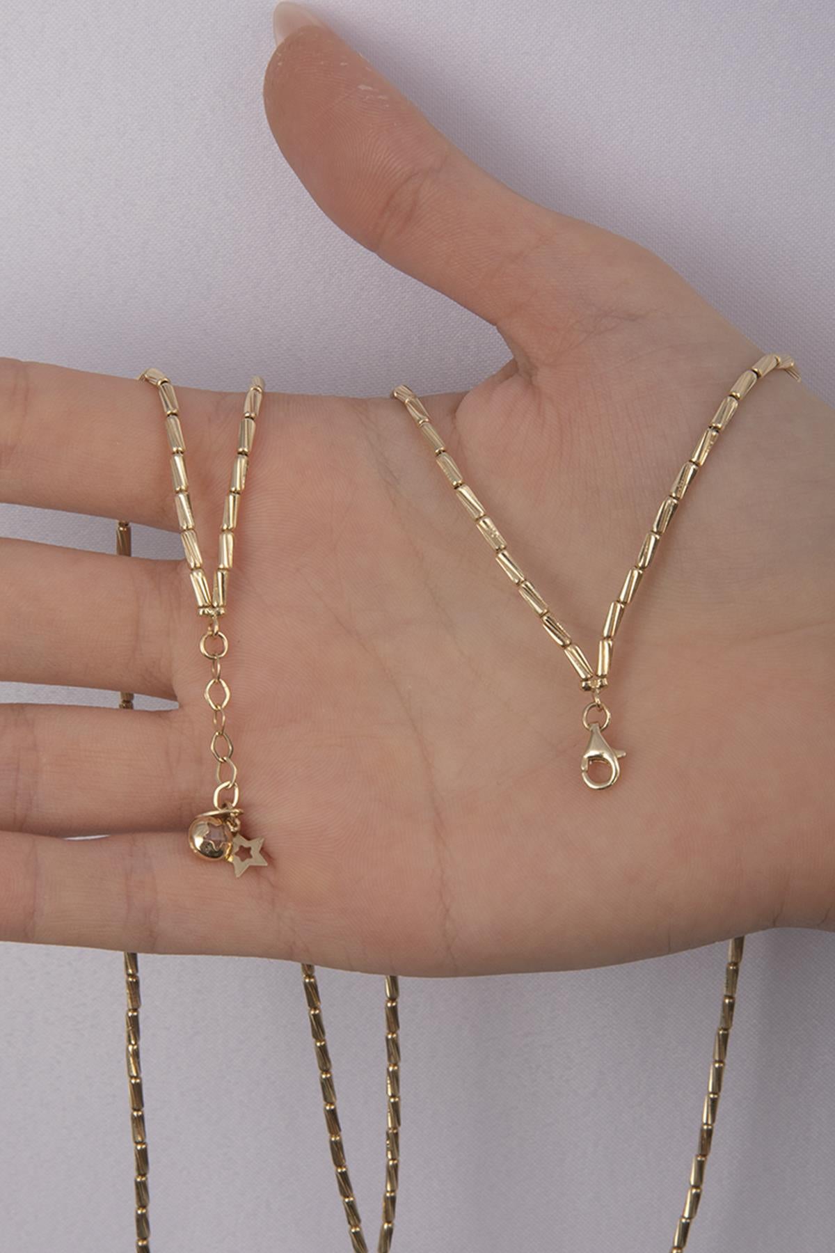 14K Gold Double Layer Lumina Bars Chain