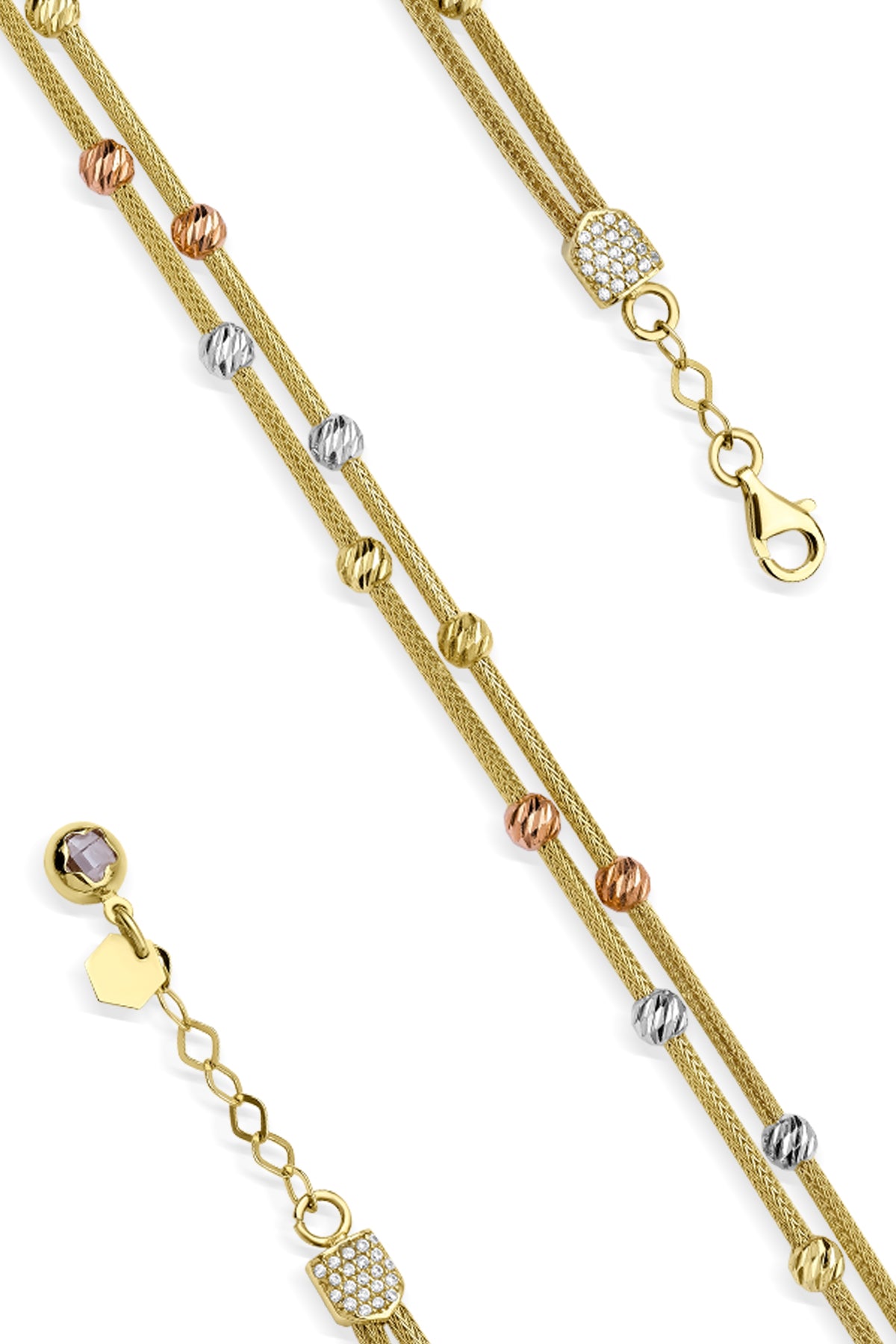 14K Gold Double Row Dorica Bracelet