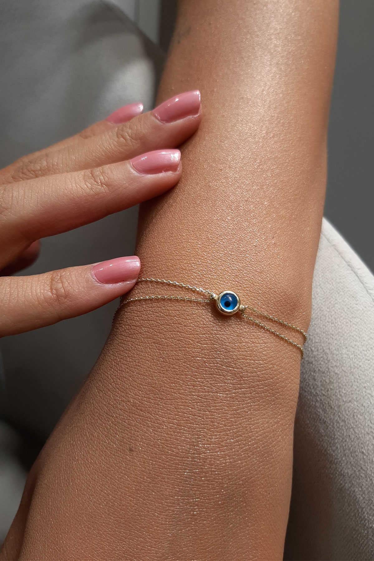14K Gold Evil Eye Bracelet