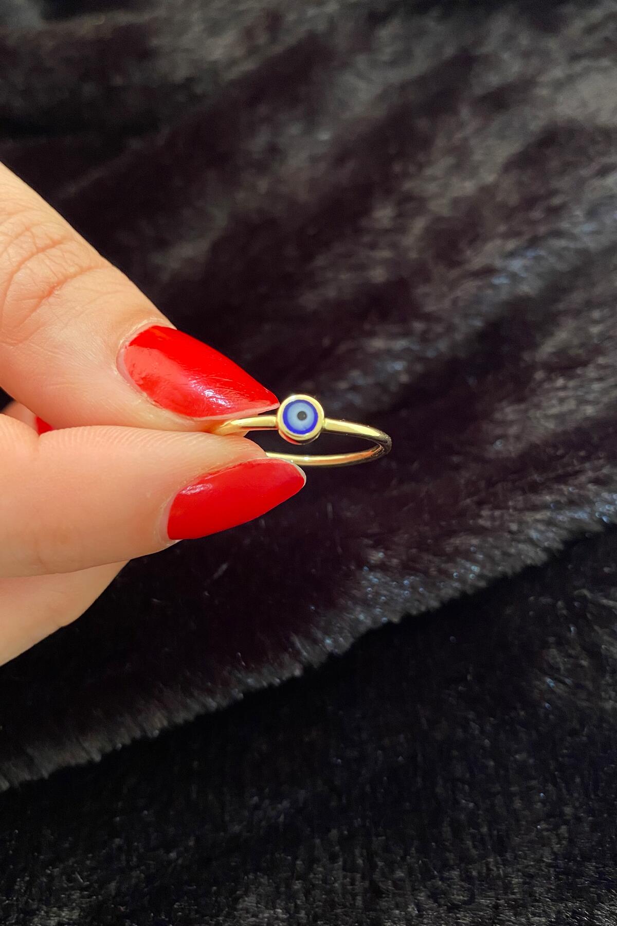 14K Gold Evil Eye Ring