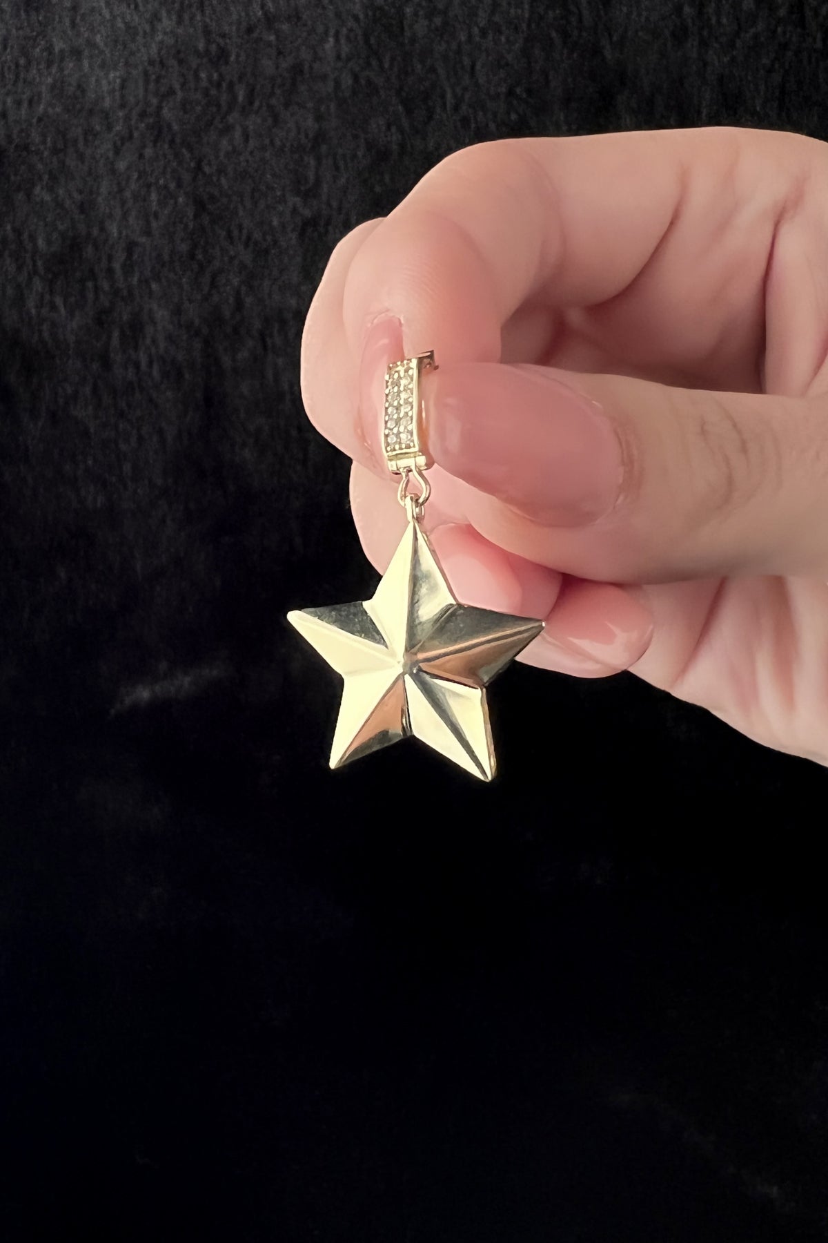 14K Gold Faceted Star Charm