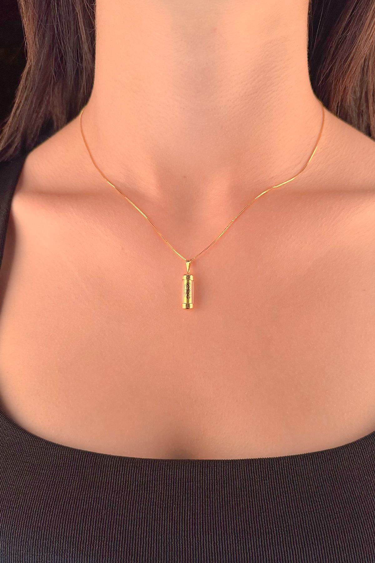 14K Gold Fine Box Chain Cevsen Necklace
