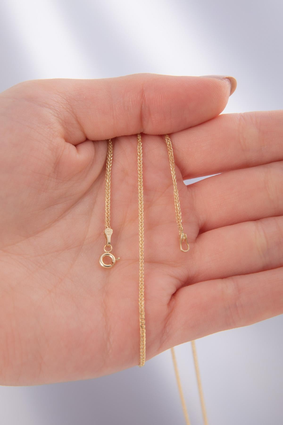 14K Gold Fine Foxtail Necklace 0.041 inch