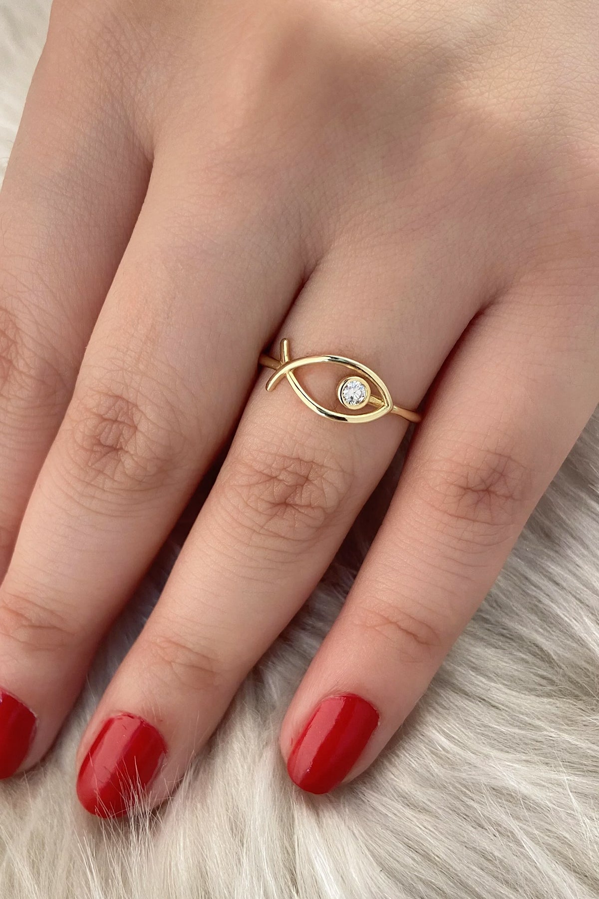14K Gold Fish Ring 2