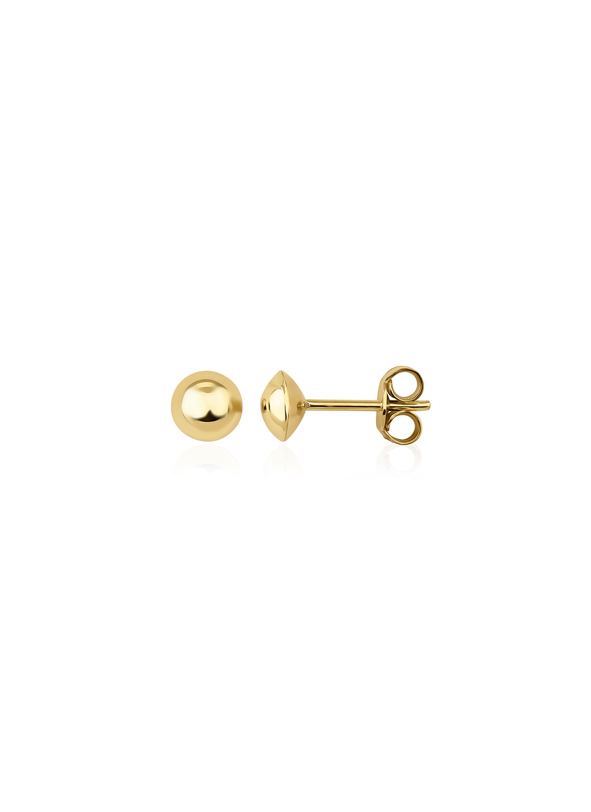 14K Gold Half Ball Stud Earrings