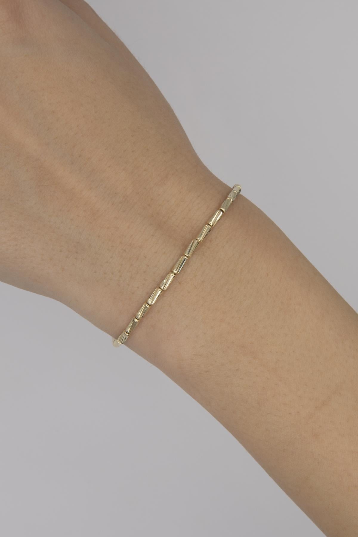 14K Gold Heart Dangle Roller Chain Bracelet