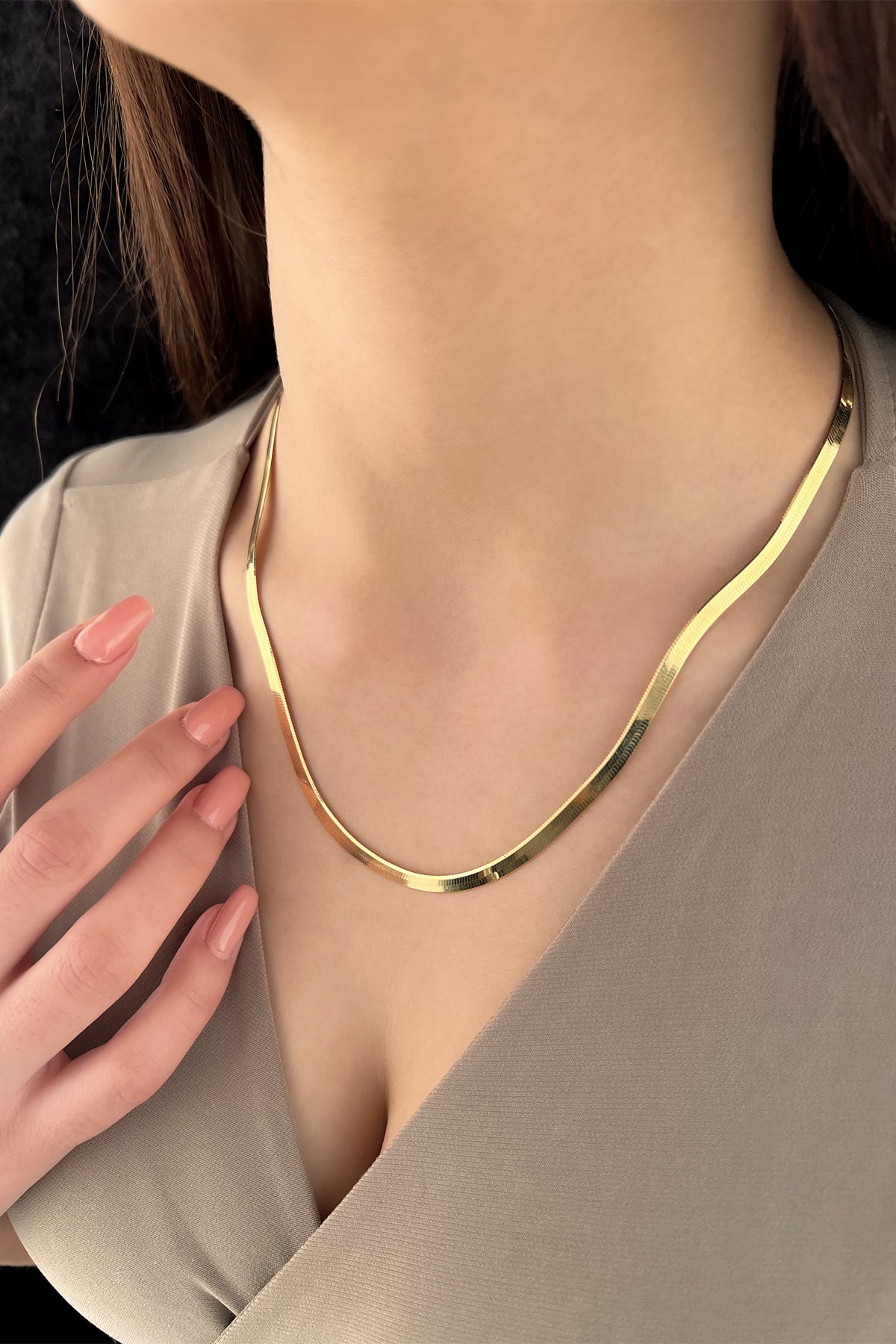14K Gold Herringbone Chain 0.169 inch