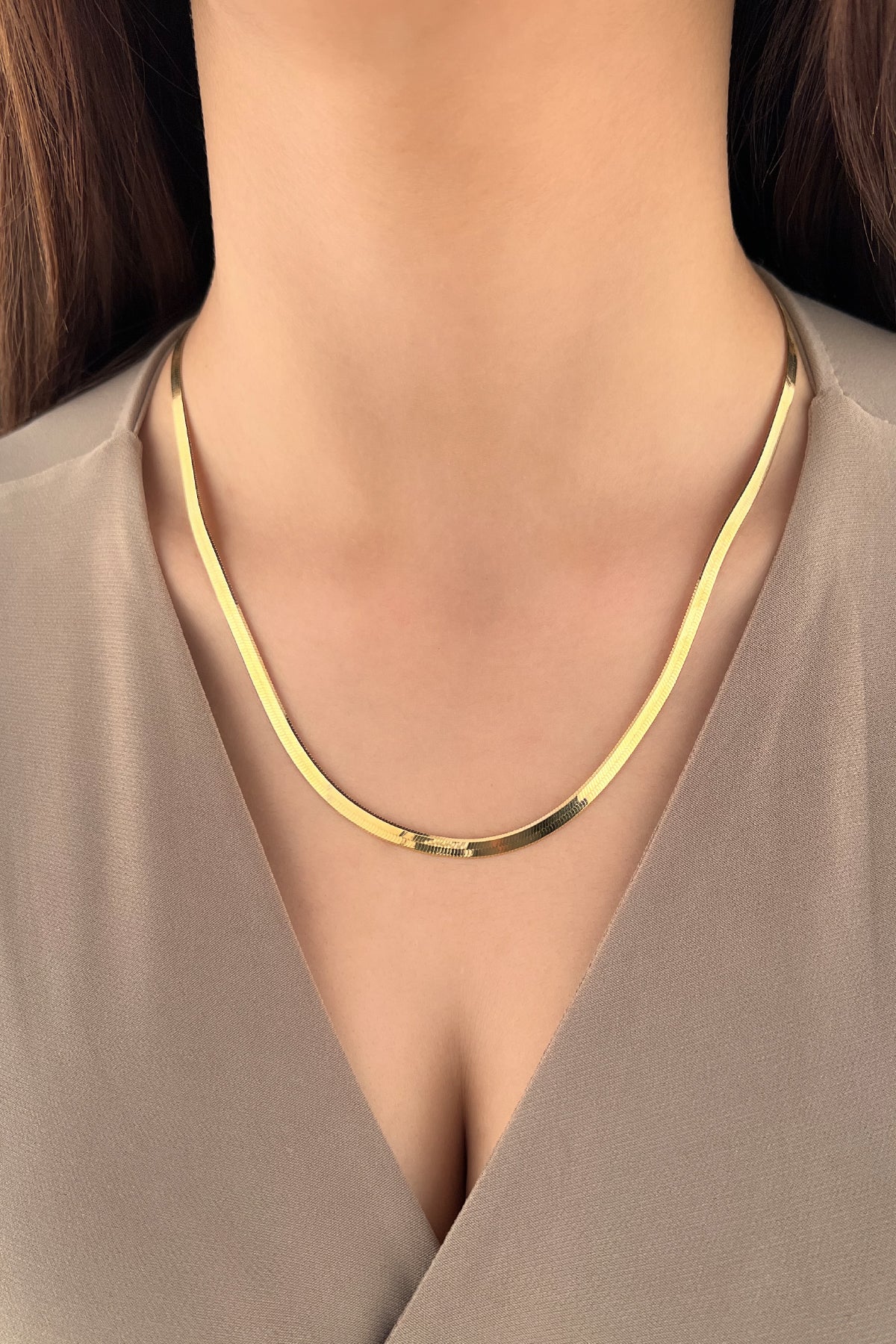 14K Gold Herringbone Chain 0.169 inch