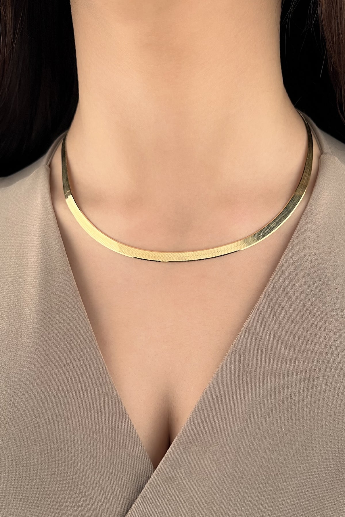 14K Gold Herringbone Chain 0.204 inch