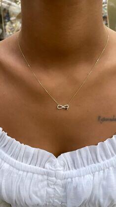 14K Gold Infinity Small Heart Shape Necklace