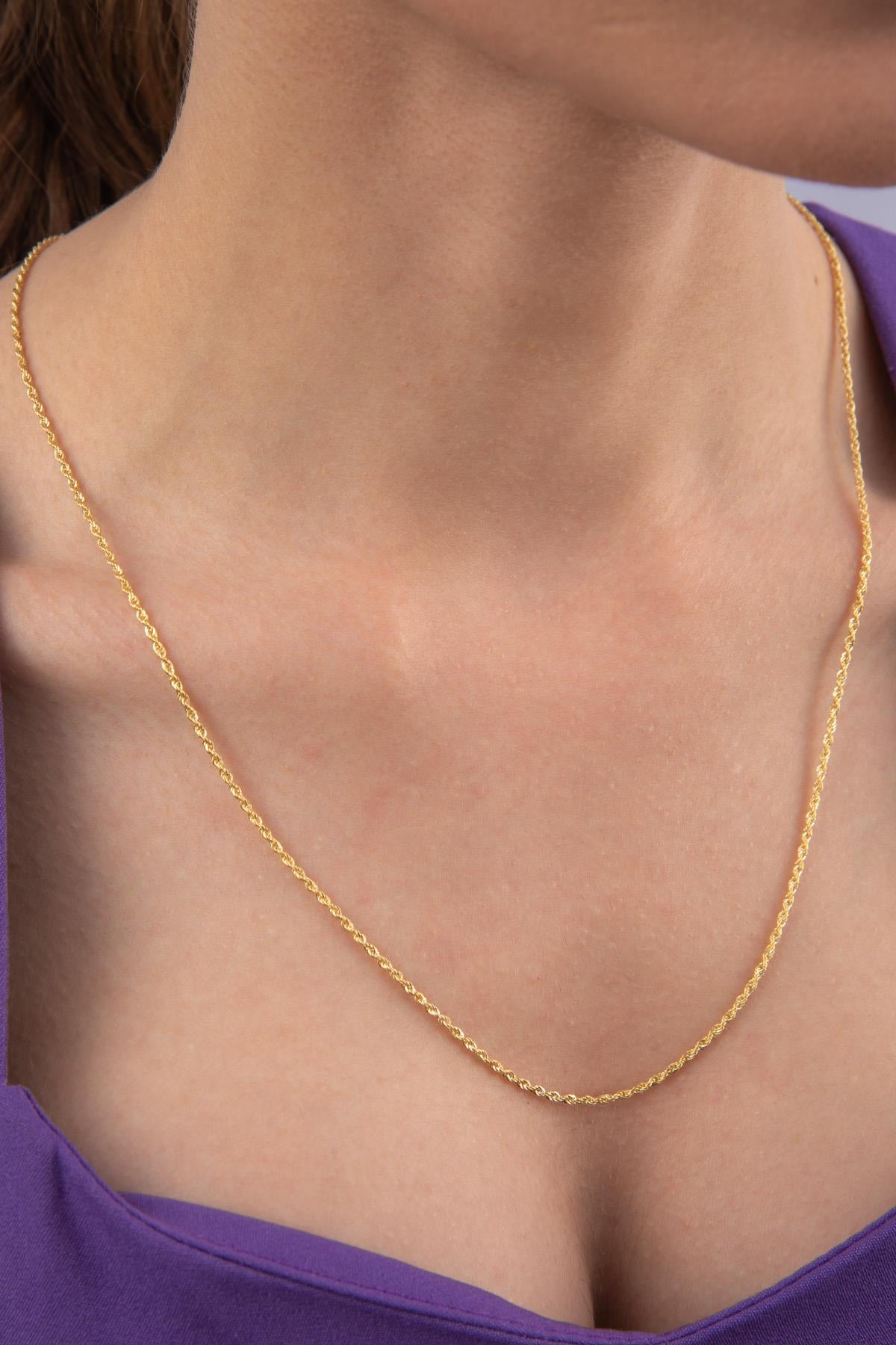 14K Gold Light Rope Chain 0.059 inch