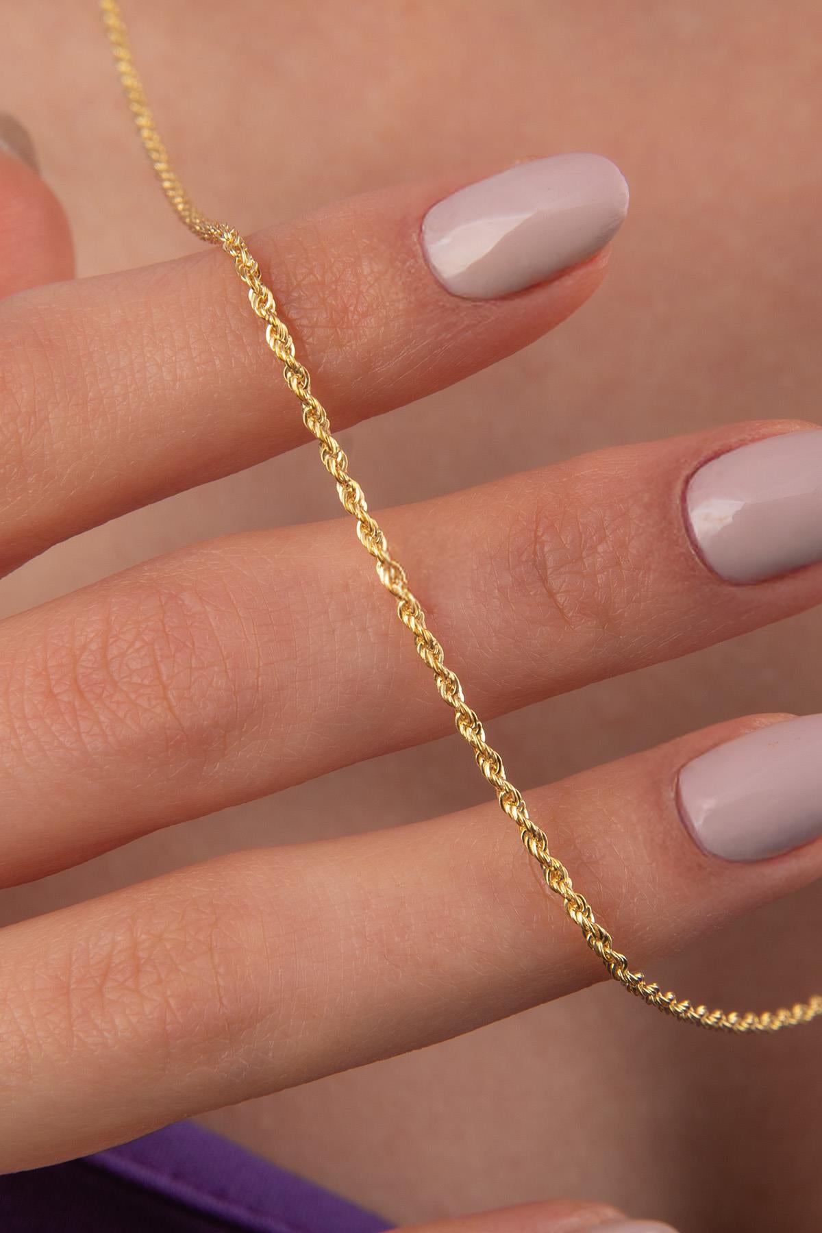 14K Gold Light Rope Chain 0.059 inch