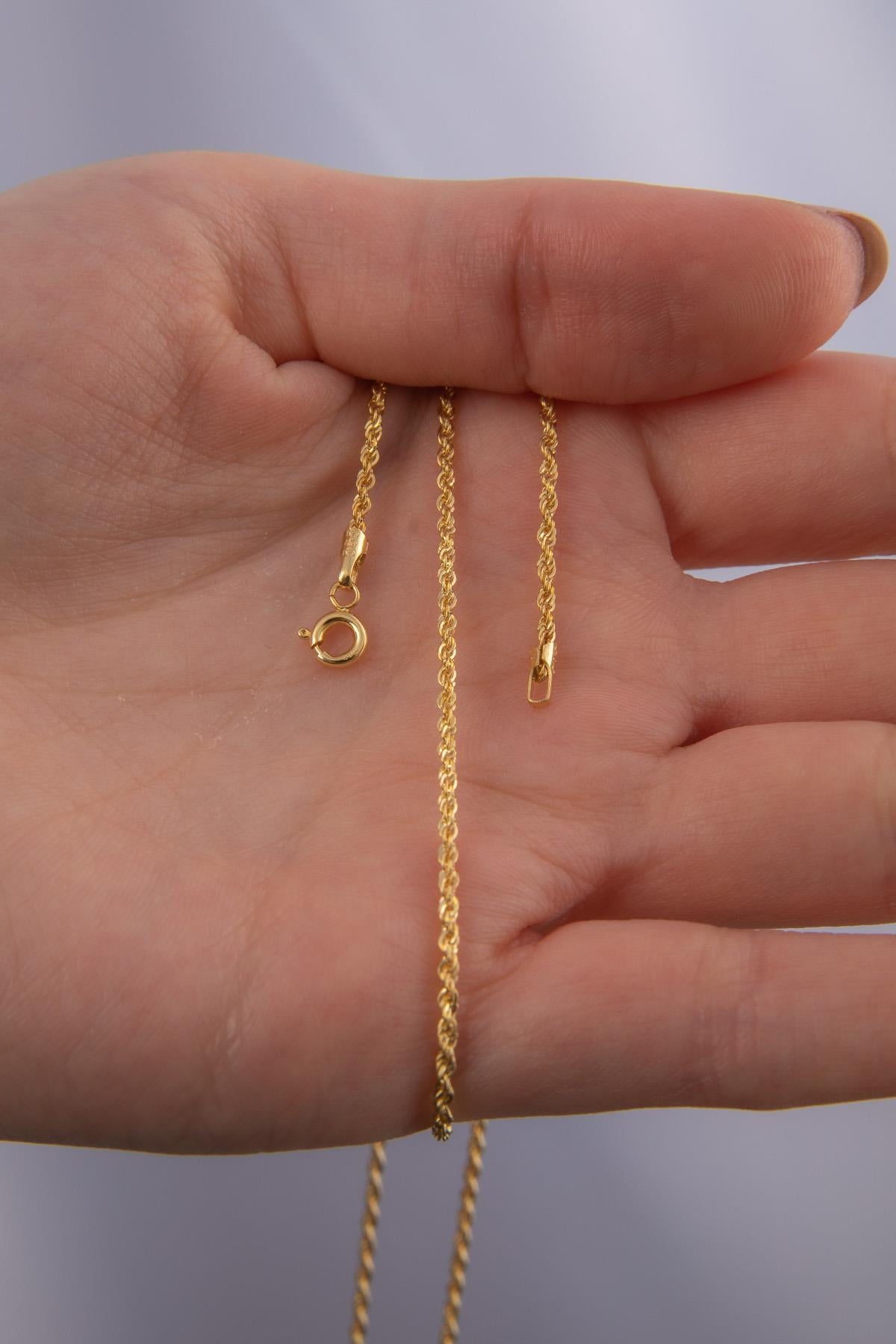 14K Gold Light Rope Chain 0.059 inch