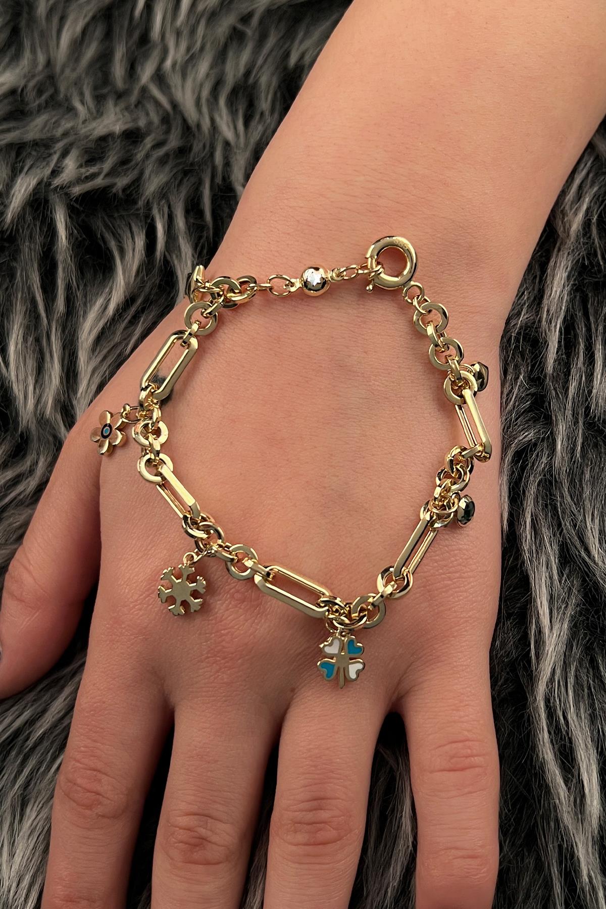 14K Gold Luck Charm Bracelet 2