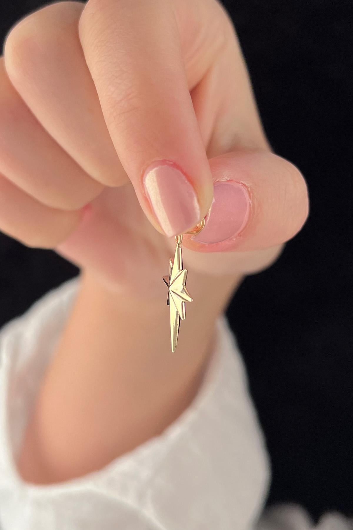 14K Gold Medium North Star Charm