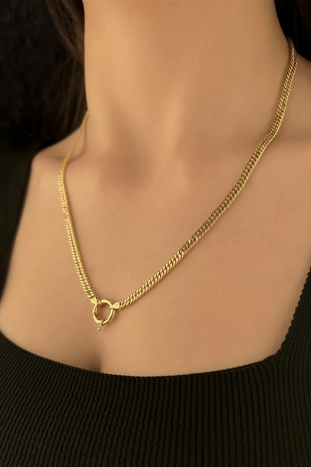 14K Gold Miami Curb Link Chain With Sailor Lock 0.236 inch