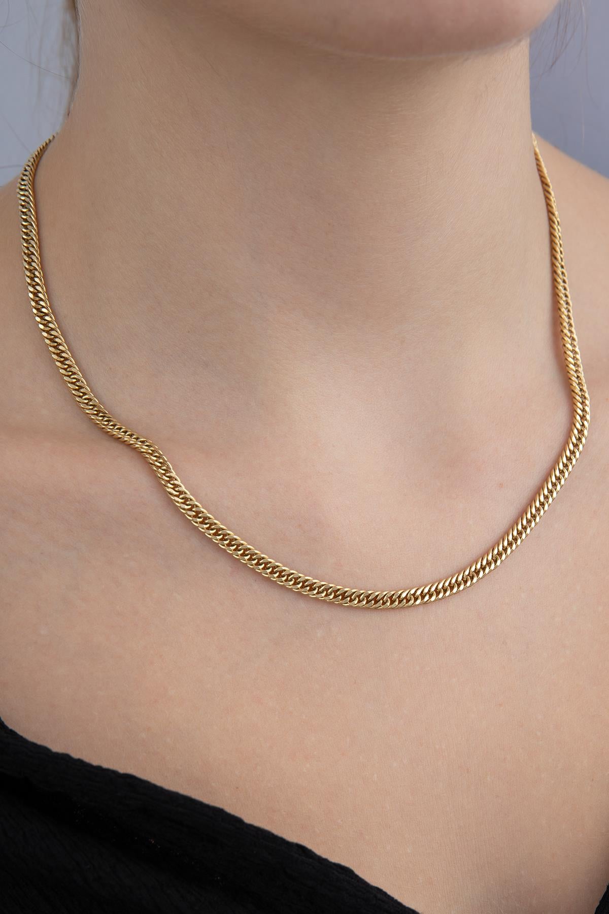 14K Gold Miami Link Chain 0.157 inch