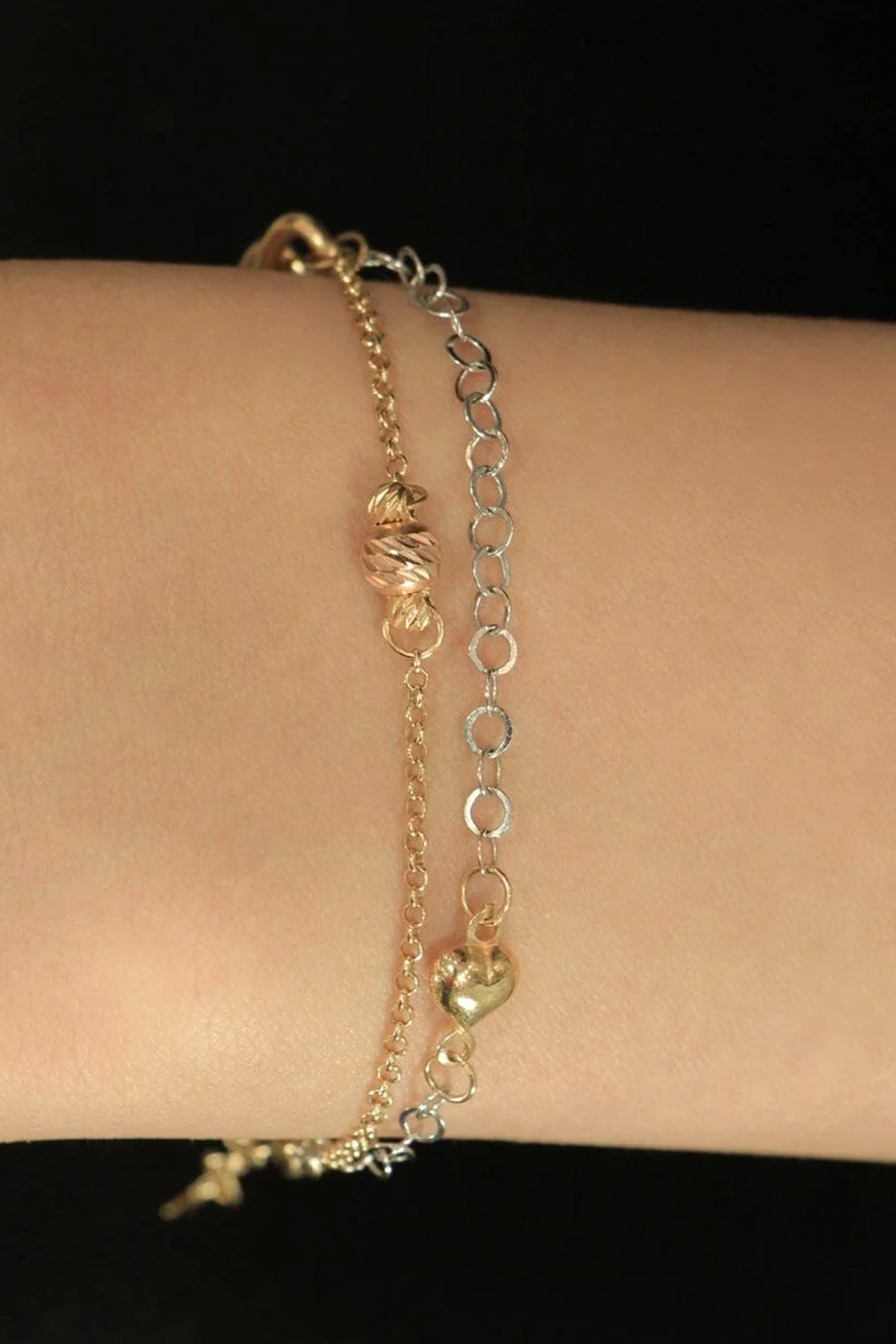 14K Gold Mixed Charm Bracelet
