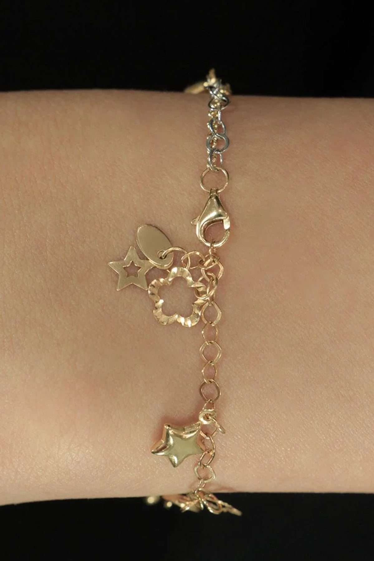 14K Gold Mixed Charm Bracelet